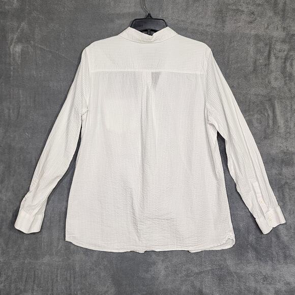 Banana Republic Factory Seersucker Classic Fit Button Up Shirt XL White - Picture 2 of 8